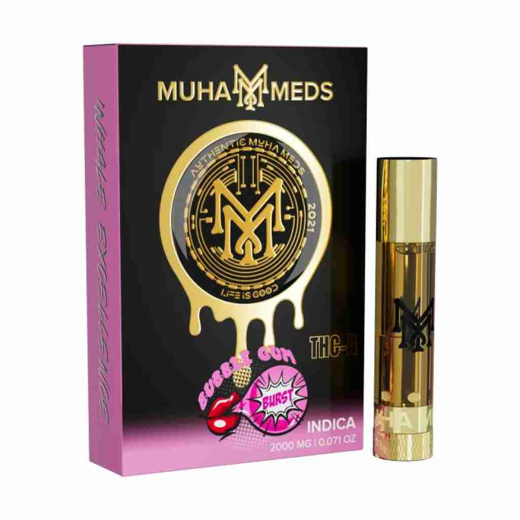 Muha Meds THCa Cartridge 2g Bubble Gum Burst