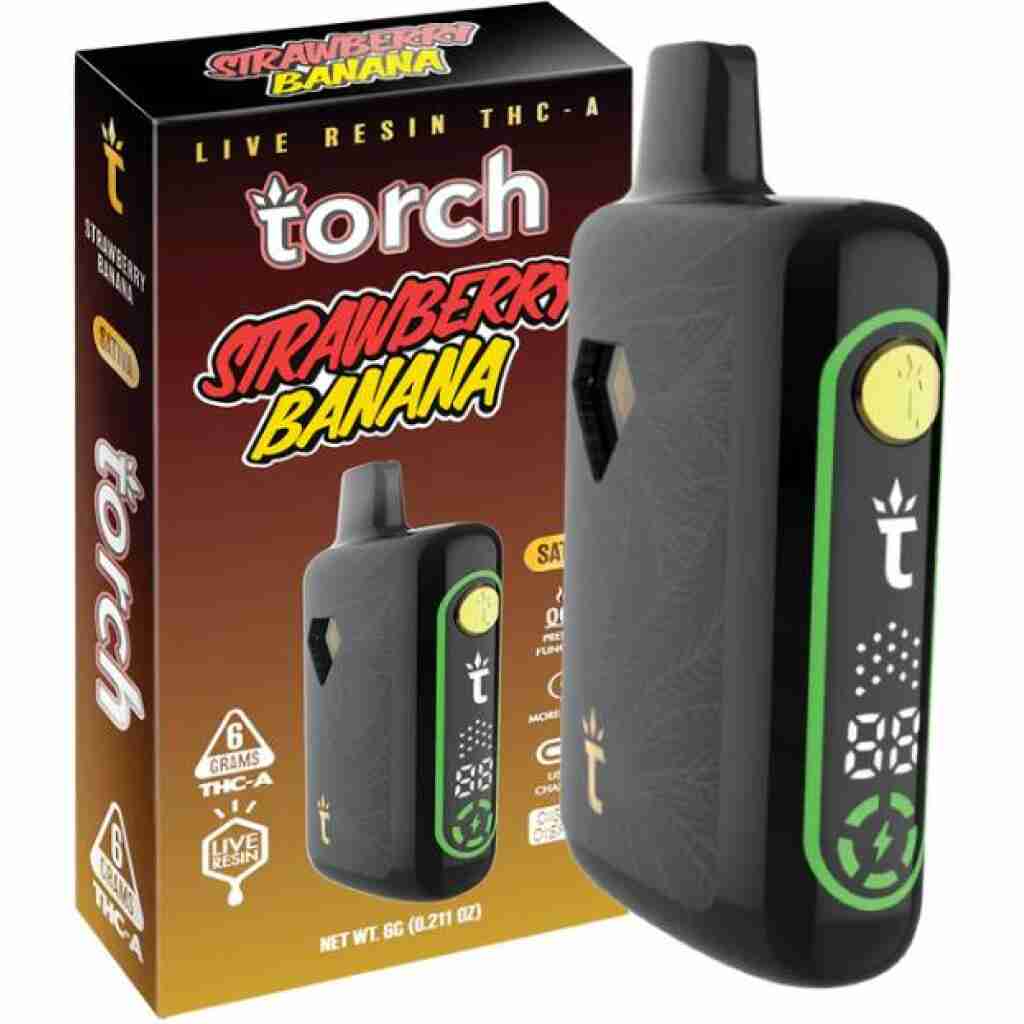 Torch Pulse Live Resin THCa Disposable 6g Strawberry Banana