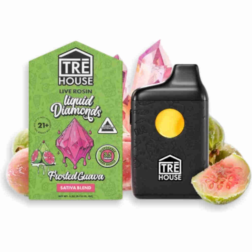 TRĒ House Liquid Diamonds THCa Disposable 3.5gFrosted Guava