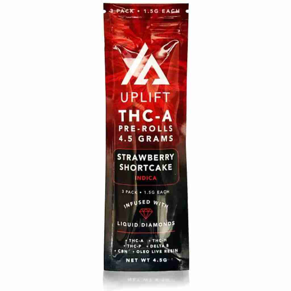 UpLift THCa 3pc Prerolls 4.5g Strawberry Shortcake
