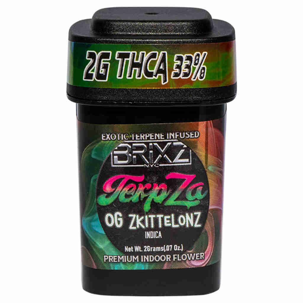 BRIXZ TerpZa 33% THCa Flavor Enhanced Flower 2g OG Zkittelonz