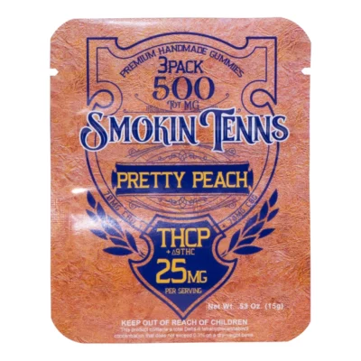 Smokin Tenns THCP Gummies 165mg 3pc Pretty Peach.