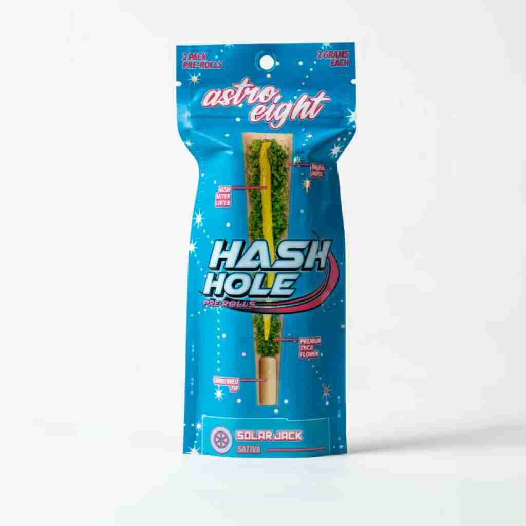 astro eight hash hole thca pre roll 4g 2pc solar jack
