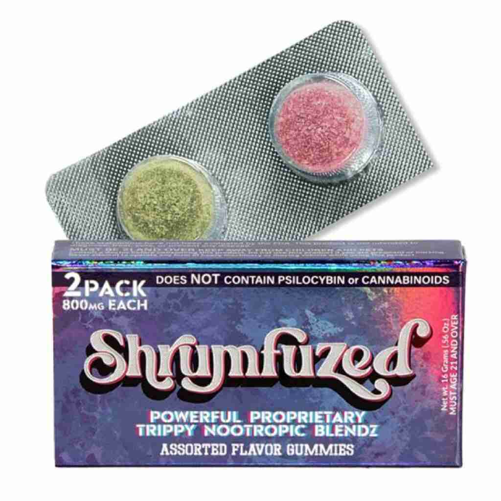 shrumfuzed nootropic trippy psycheledic mushroom gummies 2pc assorted