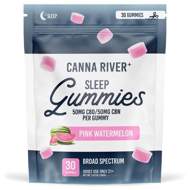Canna River Broad Spectrum CBD Sleep Gummies 3000mg 30pc Pink Watermelon