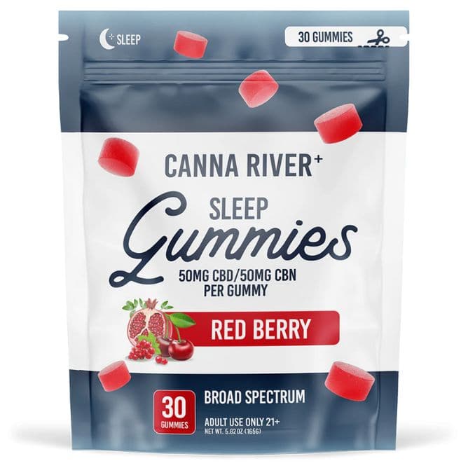 Canna River Broad Spectrum CBD Sleep Gummies 3000mg 30pc Red Berry