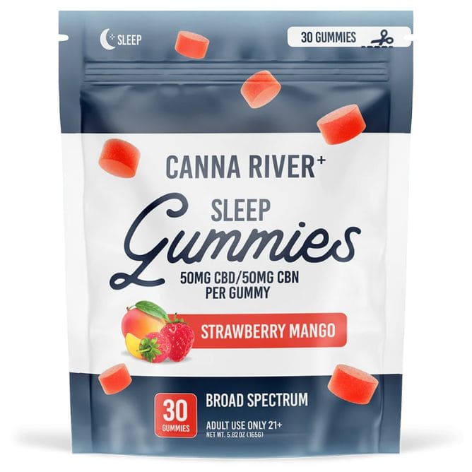 Canna River Broad Spectrum CBD Sleep Gummies 3000mg 30pc - Strawberry Mango