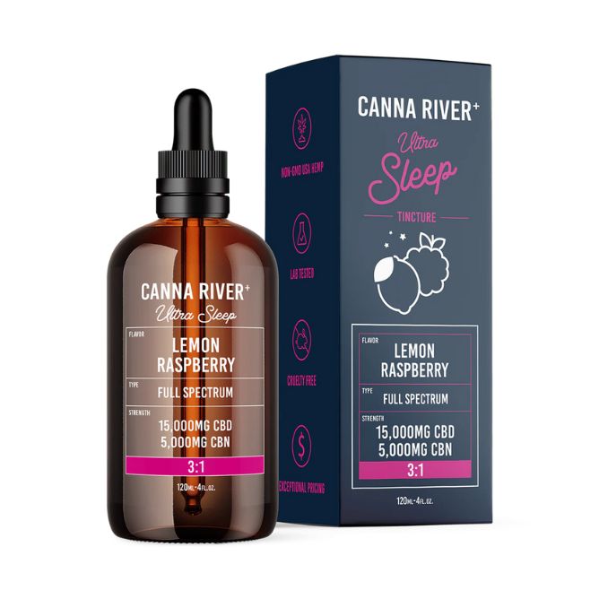 Canna River Full Spectrum CBD Ultra Sleep Tincture 15000mg 120mL Lemon Raspberry