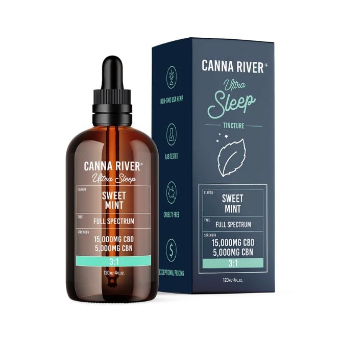 Canna River Full Spectrum CBD Ultra Sleep Tincture 15000mg 120mL - Sweet Mint