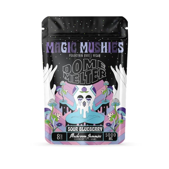 DomeMelter Magic Mushies Vegan Gummies 8pc Sour Blueberry