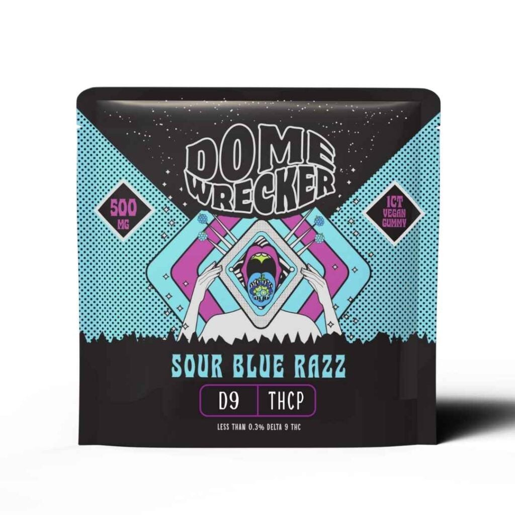 DomeWrecker Delta-9 THCP Vegan Gummies 500mg 1pc Sour Blue Raz
