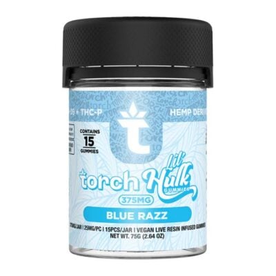 Torch Lil' Hulk Gummies 375mg 15pc - Blue Razz