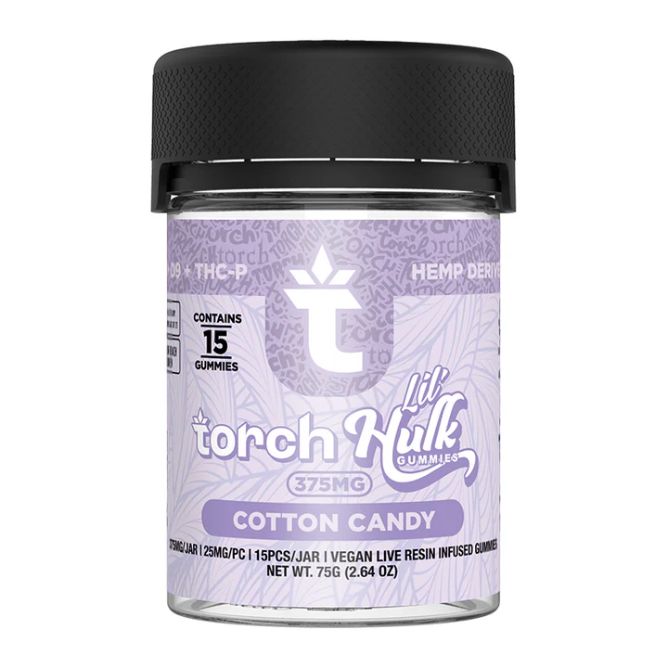 Torch Lil’ Hulk Gummies 375mg 15pc Cotton Candy