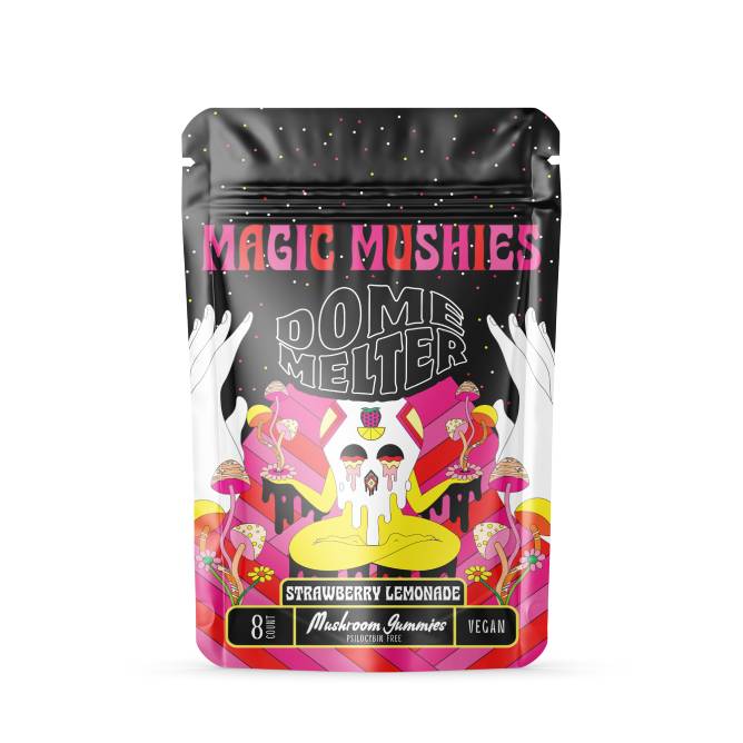 DomeMelter Magic Mushies Vegan Gummies 8pc Strawberry Lemonade