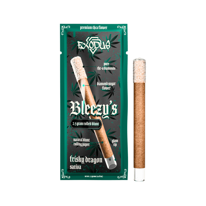 Exodus Bleezy’s THCa Diamonds Blunt 2.5g Frisky Dragon (Sativa)