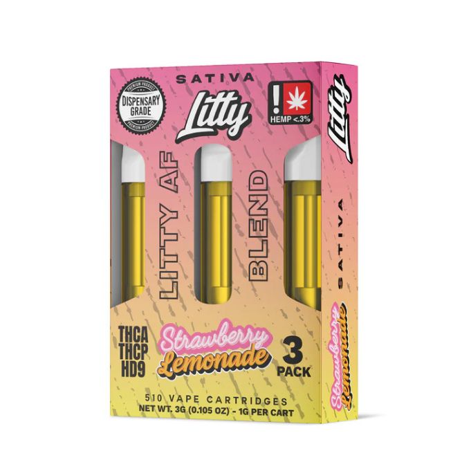 Litty AF Blend THCa Vape Cartridge 3g - Strawberry Lemonade