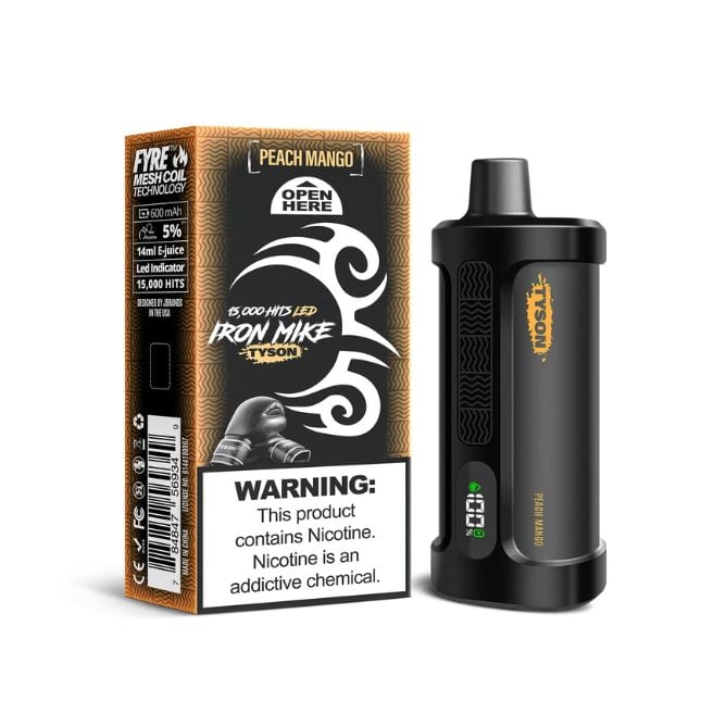 Tyson 2.0 Iron Mike 15000 Hits Nicotine Vape - Peach Mango