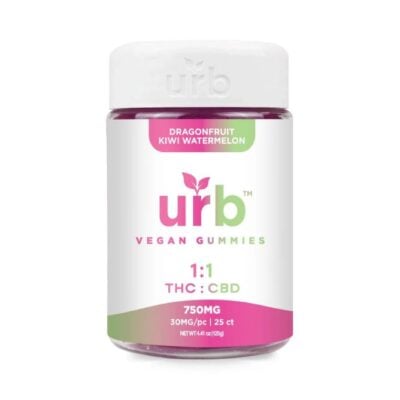 Urb 1-1 THC CBD Gummies 750mg 6pc - Dragonfruit Kiwi Watermelon