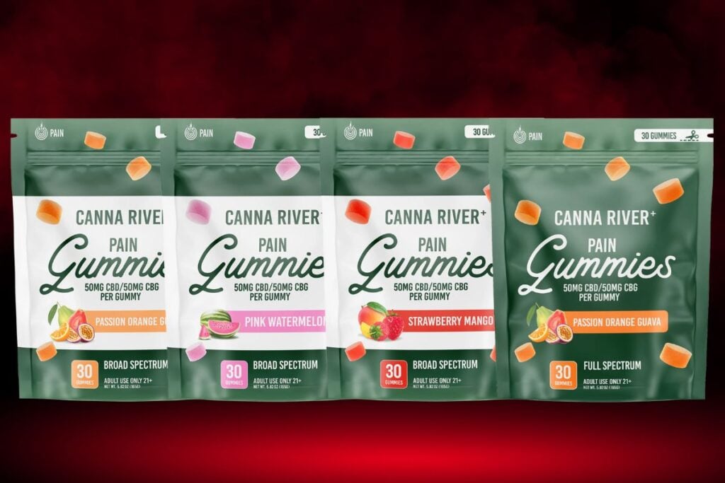 A collection of pain relief gummies shown in the image