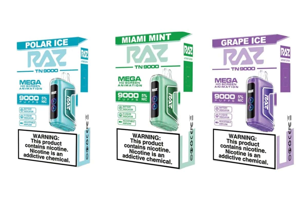 Cool and mentholated flavors of Raz 9000 vape