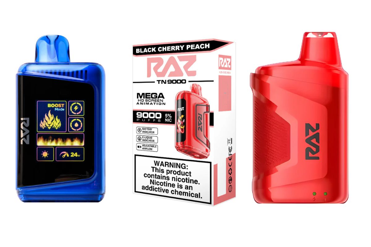 Different Raz vape product categories shown in the image