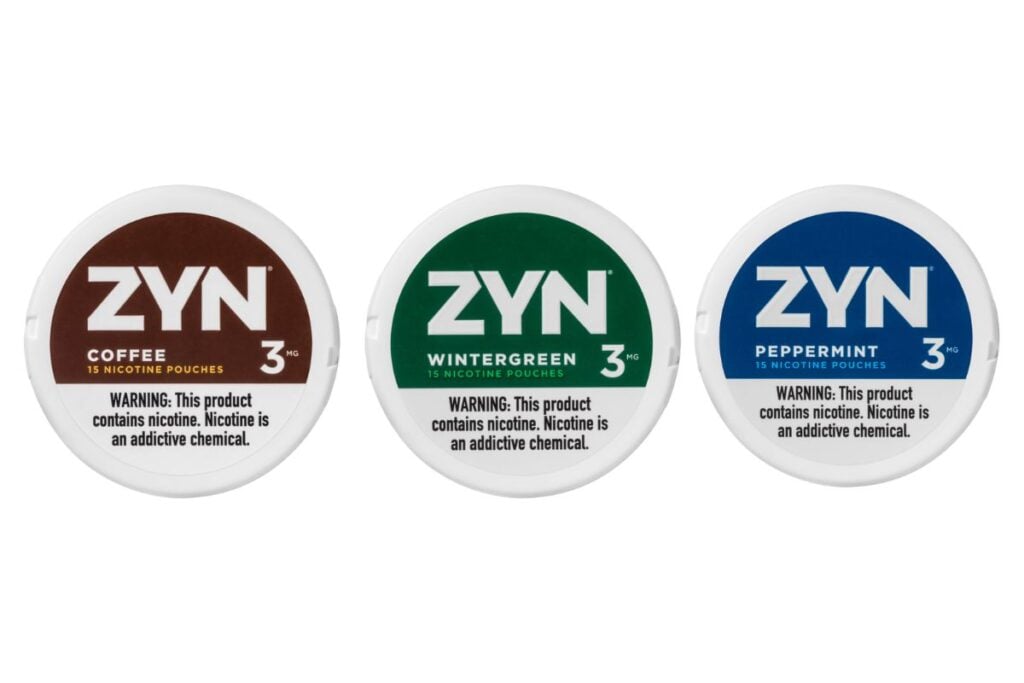 A collection of different zyn nicotine pouches of different flavors shown in the image