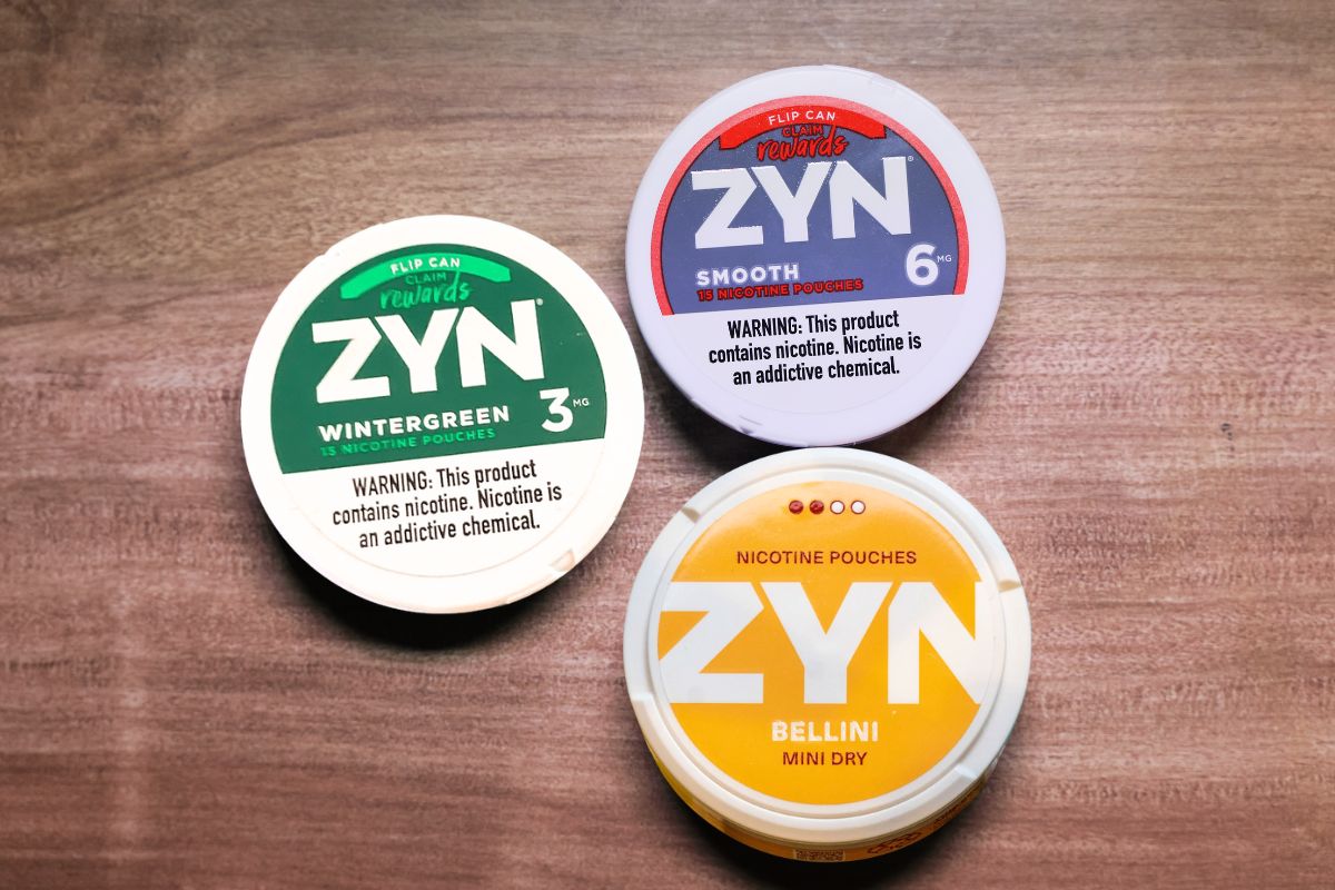 A collection of zyn nicotine pouches kept together