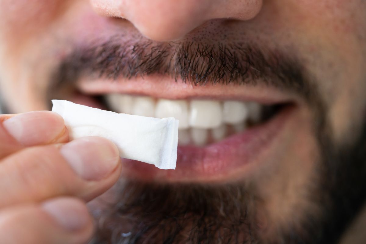 A person consuming ZYN nicotine pouches