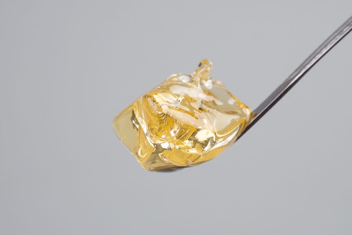 A spoon with live resin shown in the image