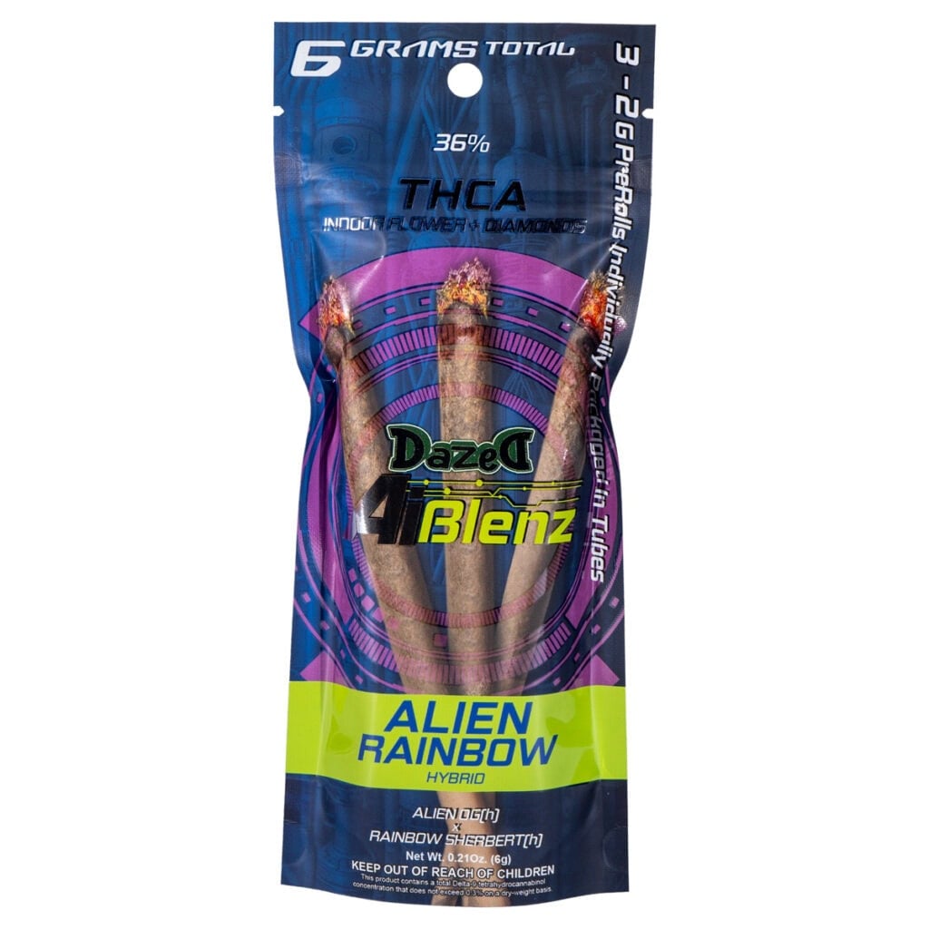 Dazed Ai Blenz THCA Pre-Roll 2g 3pk Alien Rainbow