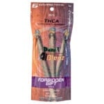 The maroon and copper packaging for Dazed 3-Pack AI Blenz THCA Pre-Roll indica is striking. Inside, youll find 6 grams with 36% THCA indoor flower and diamonds. The prominent logo echoes their exclusive dazed THCP prerolls, offering two grams of blissful indulgence.