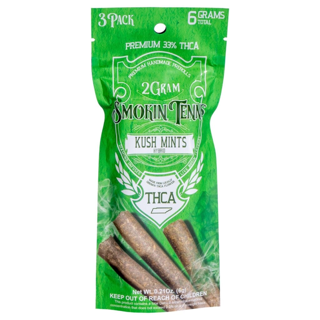Smokin Tenns 3-Pack THCa Pre-Roll 2g Kush Mints