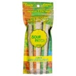 A vibrant package labeled BRIXZ NYC Premium Indoor 3-Pack THCa Pre-Roll 2g includes three premium pre-rolls, each with 2 grams. It boasts 33%+ THCA and a warning to keep it out of childrens reach.