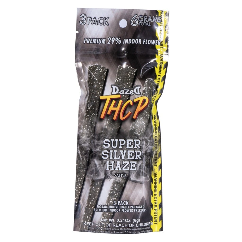 Dazed THCP Pre-Rolls 2g 3ct Super Silver Haze