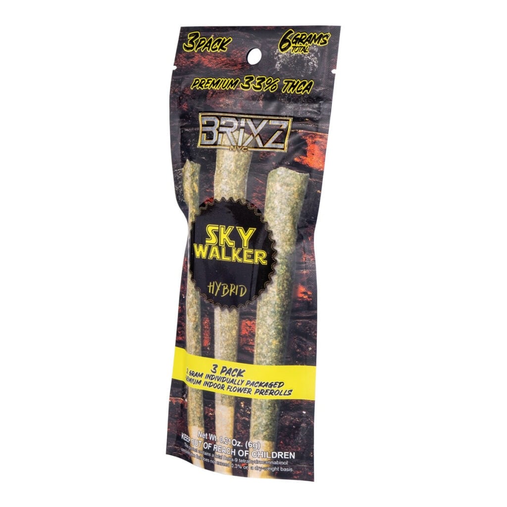 BRIXZ Premium Indoor THCa Pre-Roll 2g 3pk Skywalker
