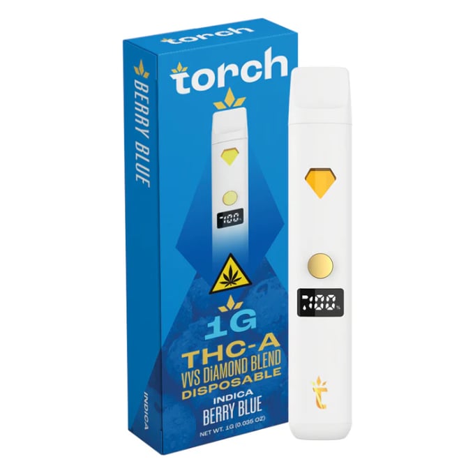 Torch THCa VVS Diamond Disposable Vape 1g Berry Blue – Lab Result Berry Blue