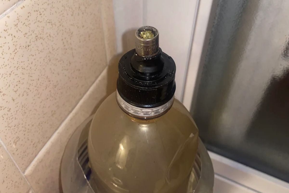 A home made gravity bong shown in the image
