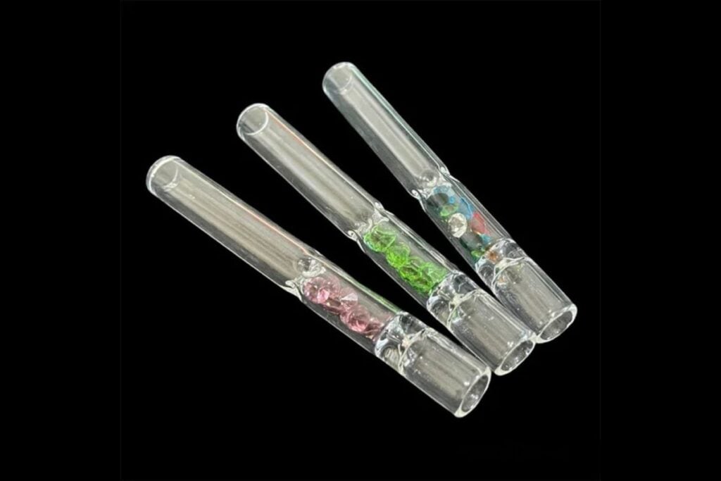 Glass one-hitters are shown in the image