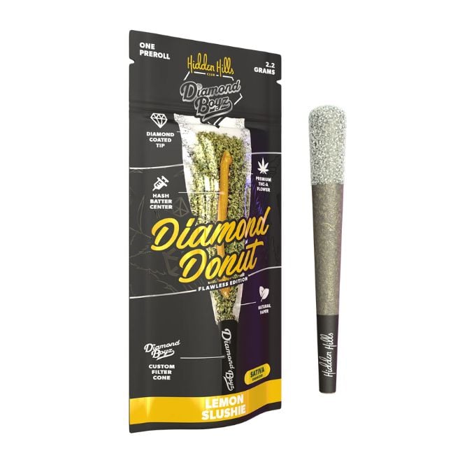 Hidden Hills x Diamond boyz Diamond Donut THCa Pre Roll 2.2g Lemon Slushie