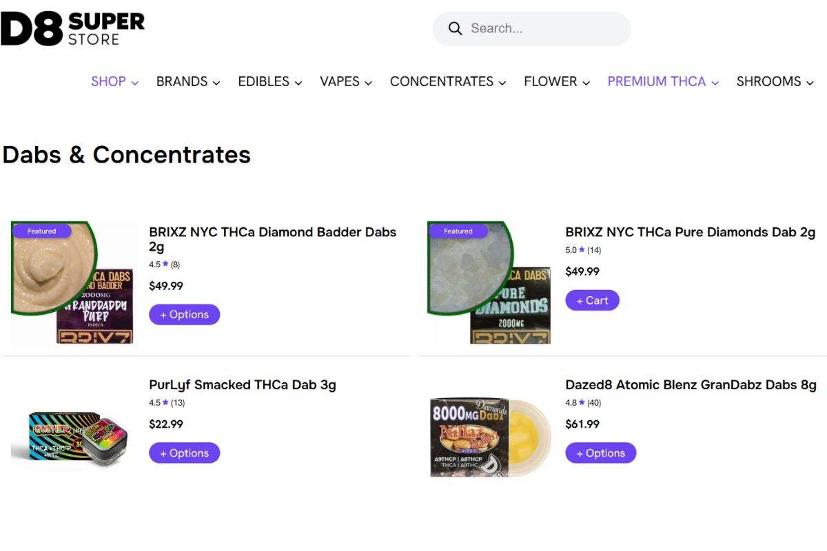 A collection of dabs and concentrates shown in the image to buy online