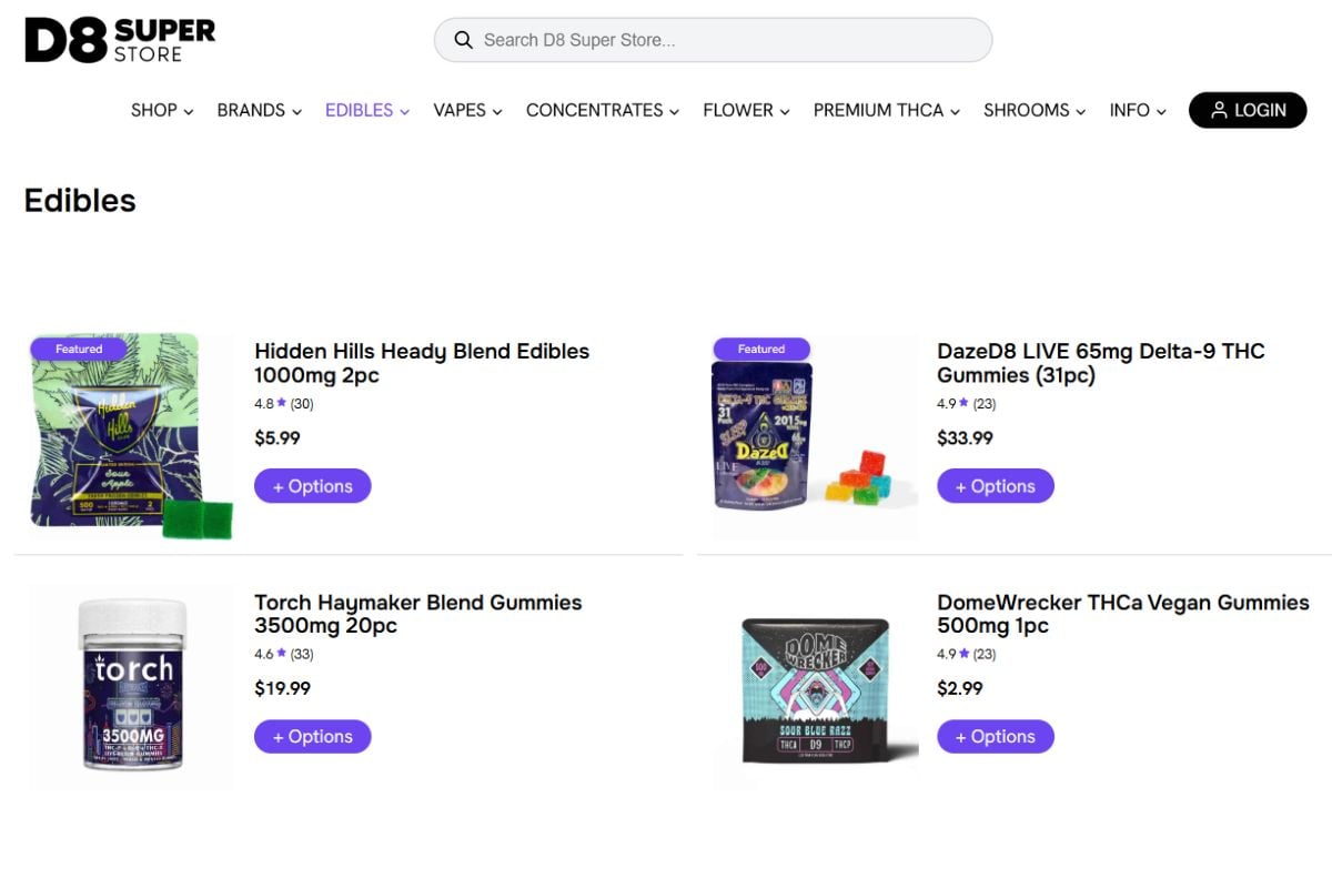 A collection of edibles to buy online