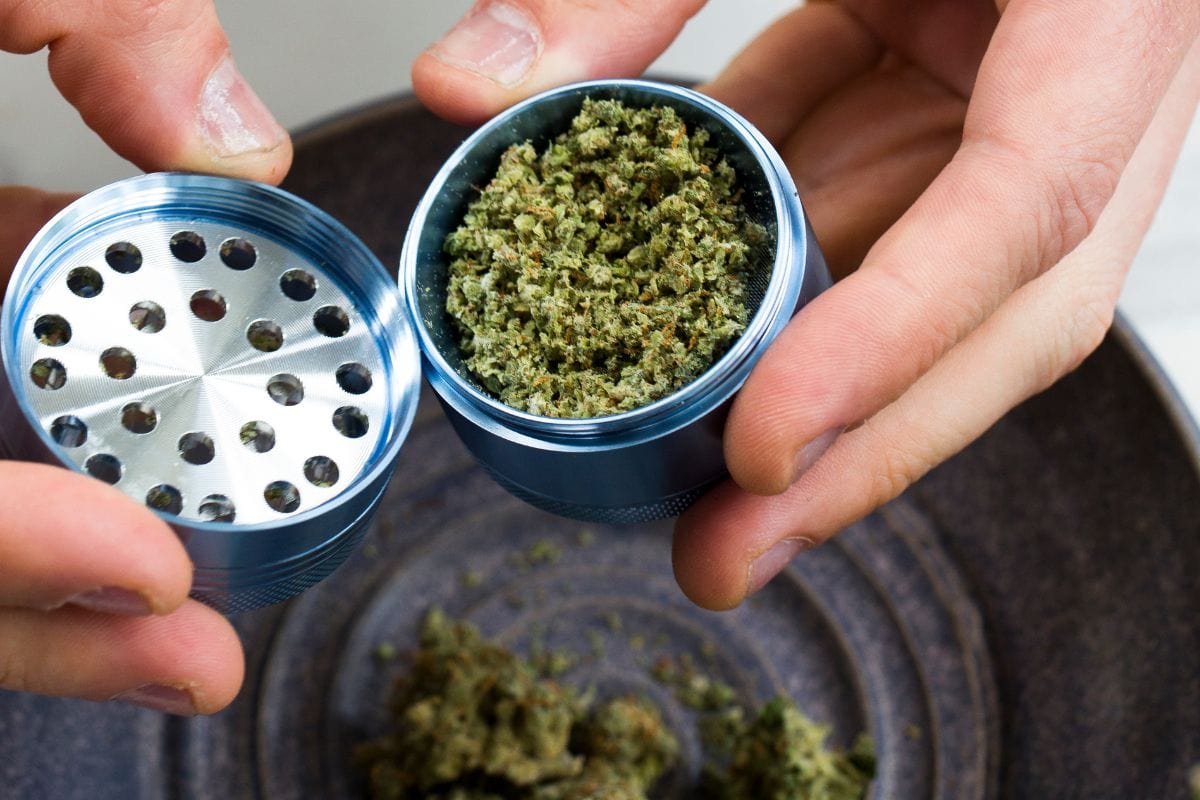 A person showing a cannabis bud grinder to get the best smoking experience