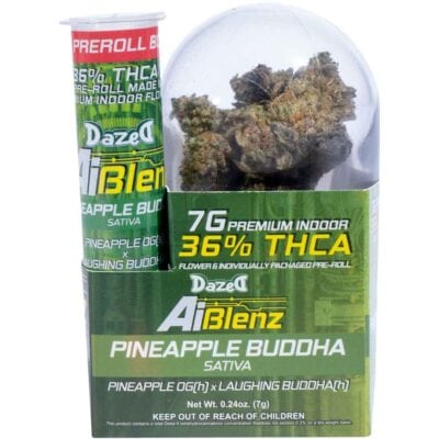 Dazed AI Blenz Premium Indoor THCa Flower 7g + .75g Pre-Roll - Pineapple Buddha (Sativa)