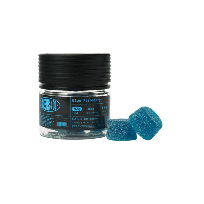 Delta-9 THC CBD Gummies by Greens & Co. Blue Raspberry