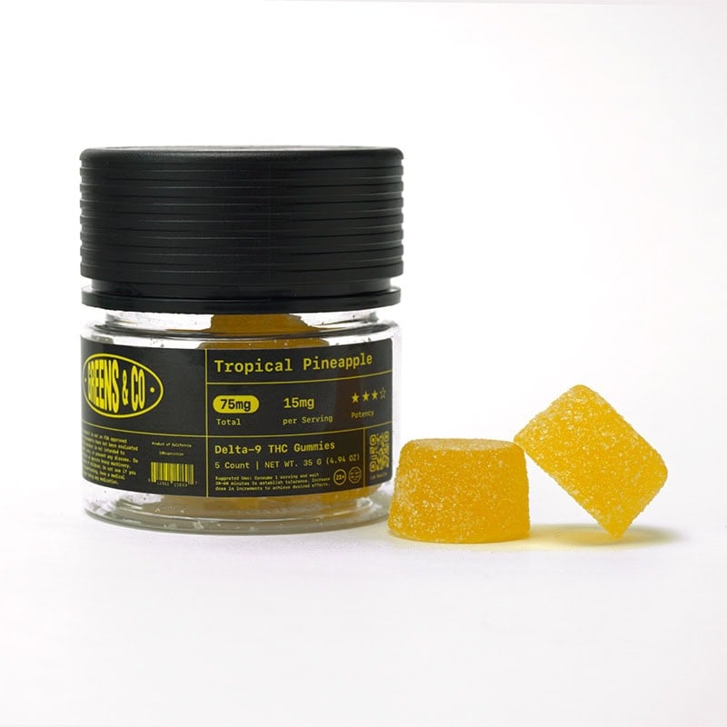 Delta-9 THC CBD Gummies by Greens & Co. Tropical Pineapple