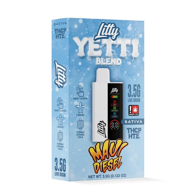 Litty Yetti Blend THCP Disposable 3.5g Maui Diesel (Sativa)