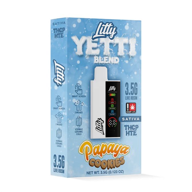 Litty Yetti Blend THCP Disposable 3.5g Papaya Cookies (Sativa)