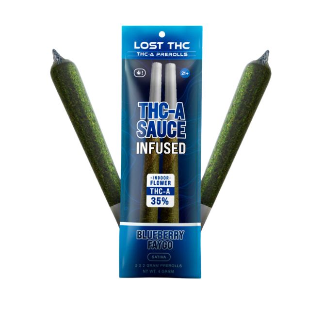 Lost THC THCa Sauce Pre-Rolls 2 x 2g Blueberry Faygo