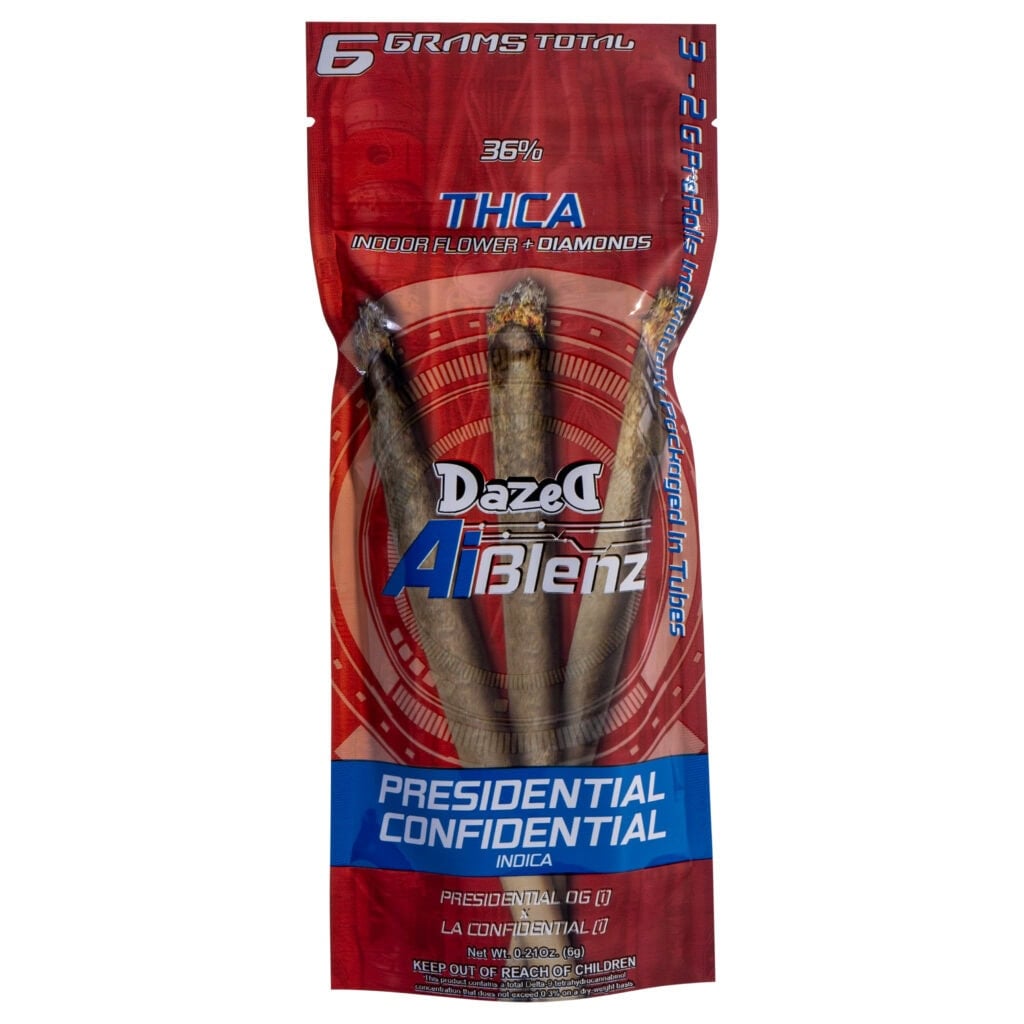 Dazed Ai Blenz THCA Pre-Roll 2g 3pk Presidential Confidential