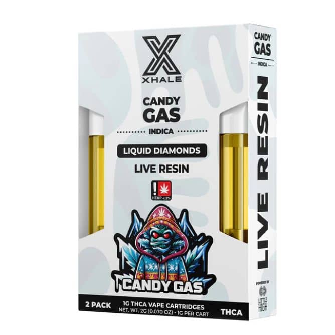 Xhale Live Resin THCa Liquid Diamonds Cartridge 2 x 1g Candy Gas (Indica)